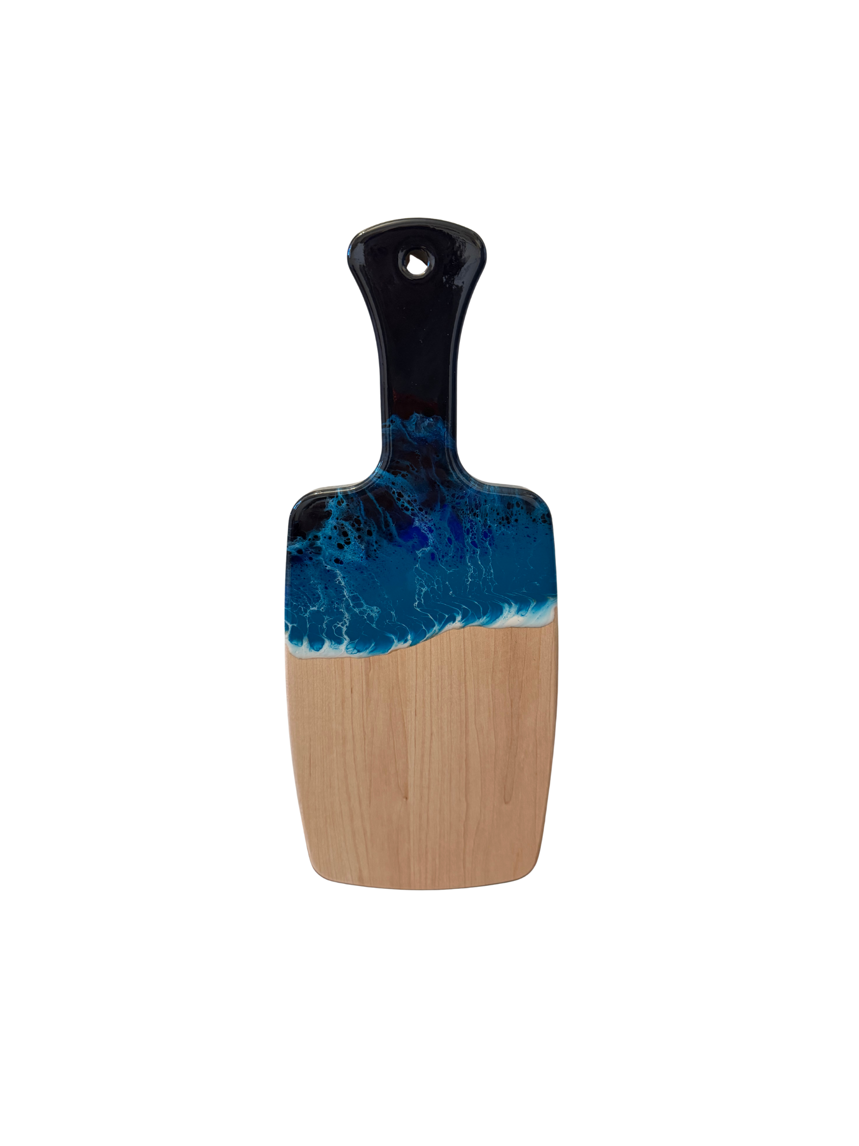 Small Serving Board with Handle (Maple) - Deep Blue Wave (3 Options)