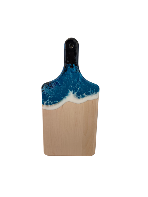 Large Cheese Board with Handle (Maple) - Deep Blue Wave (3 Options)