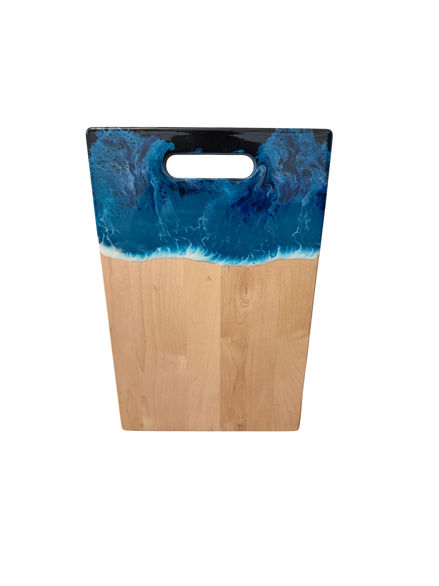 Large Rectangle Board with Cutout Handle (Maple) - Deep Blue Wave (3 Options)