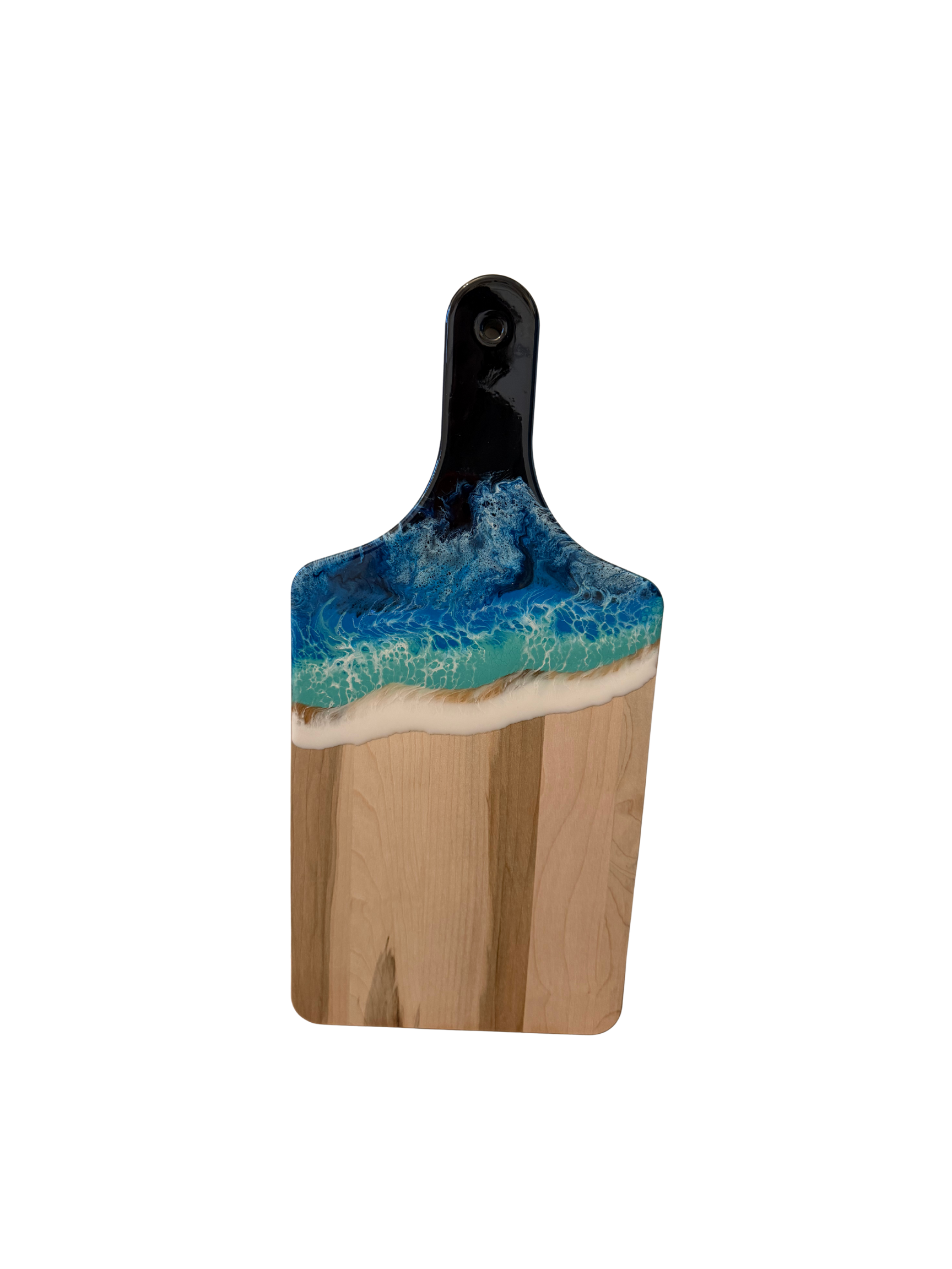 Large Cheese Board with Handle (Maple) - Deep Blue Wave (3 Options)