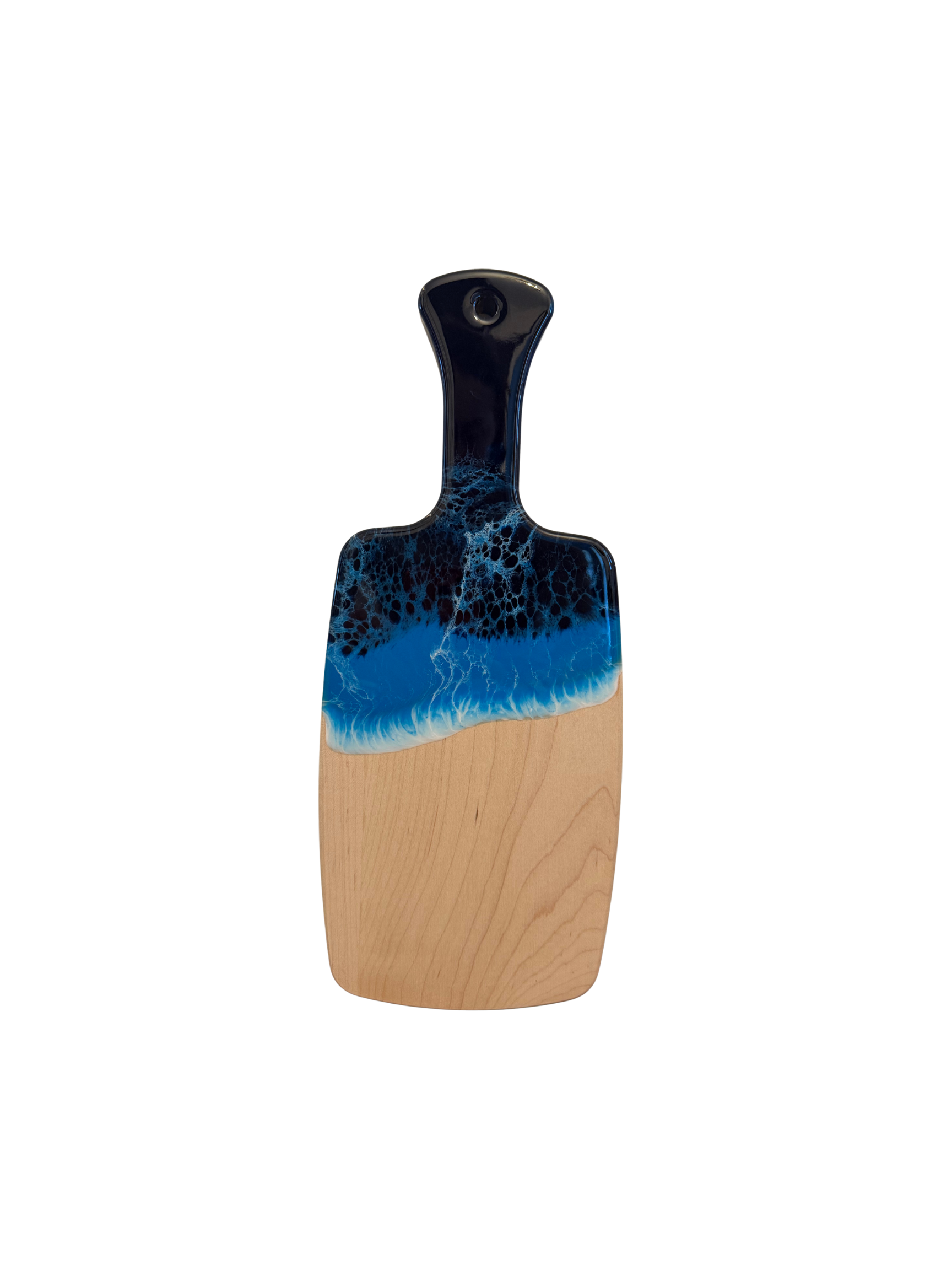 Small Serving Board with Handle (Maple) - Deep Blue Wave (3 Options)