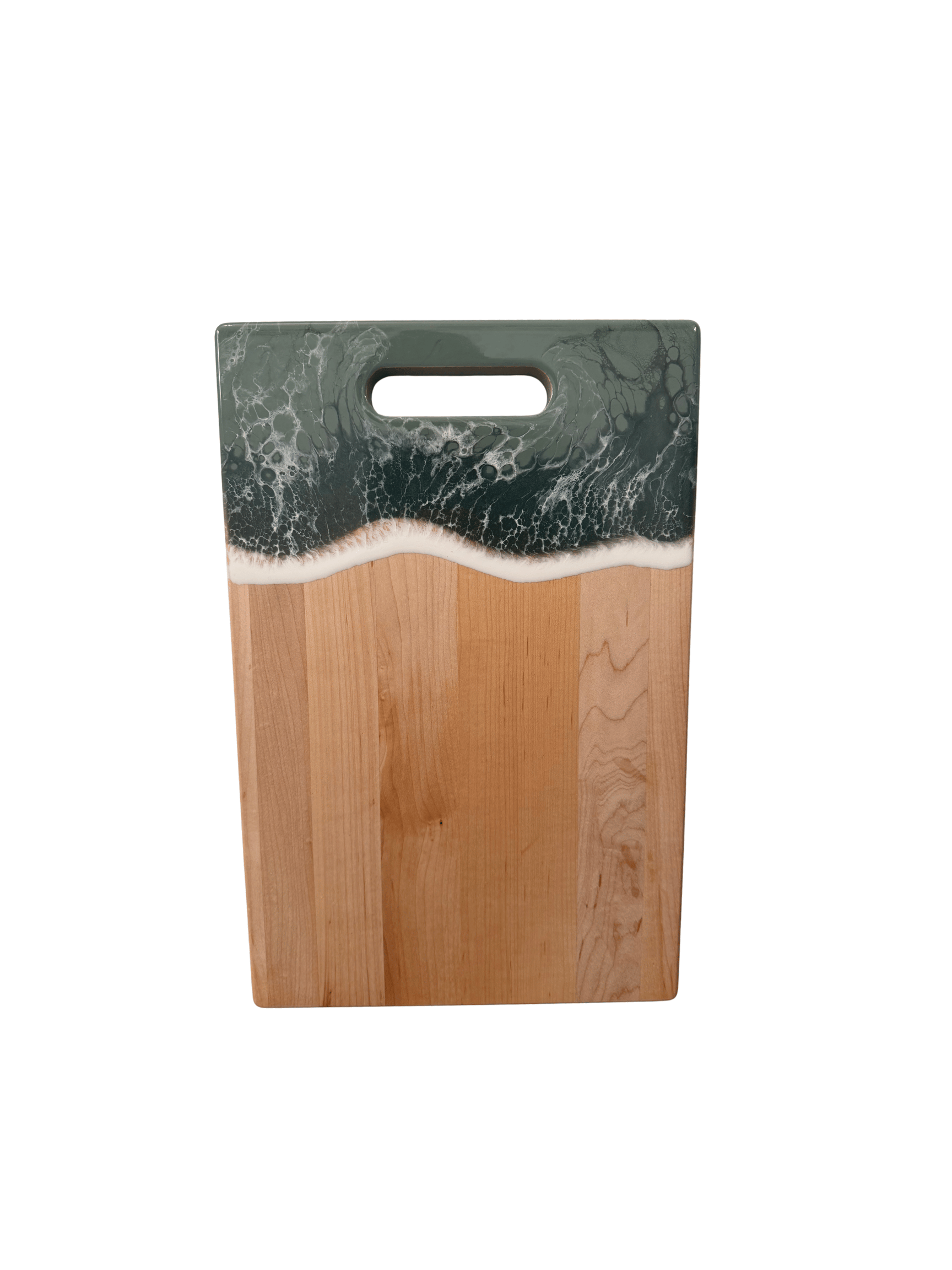 Large Rectangle Board with Cutout Handle (Maple) - Salty Sage Collection (Green-Gray)