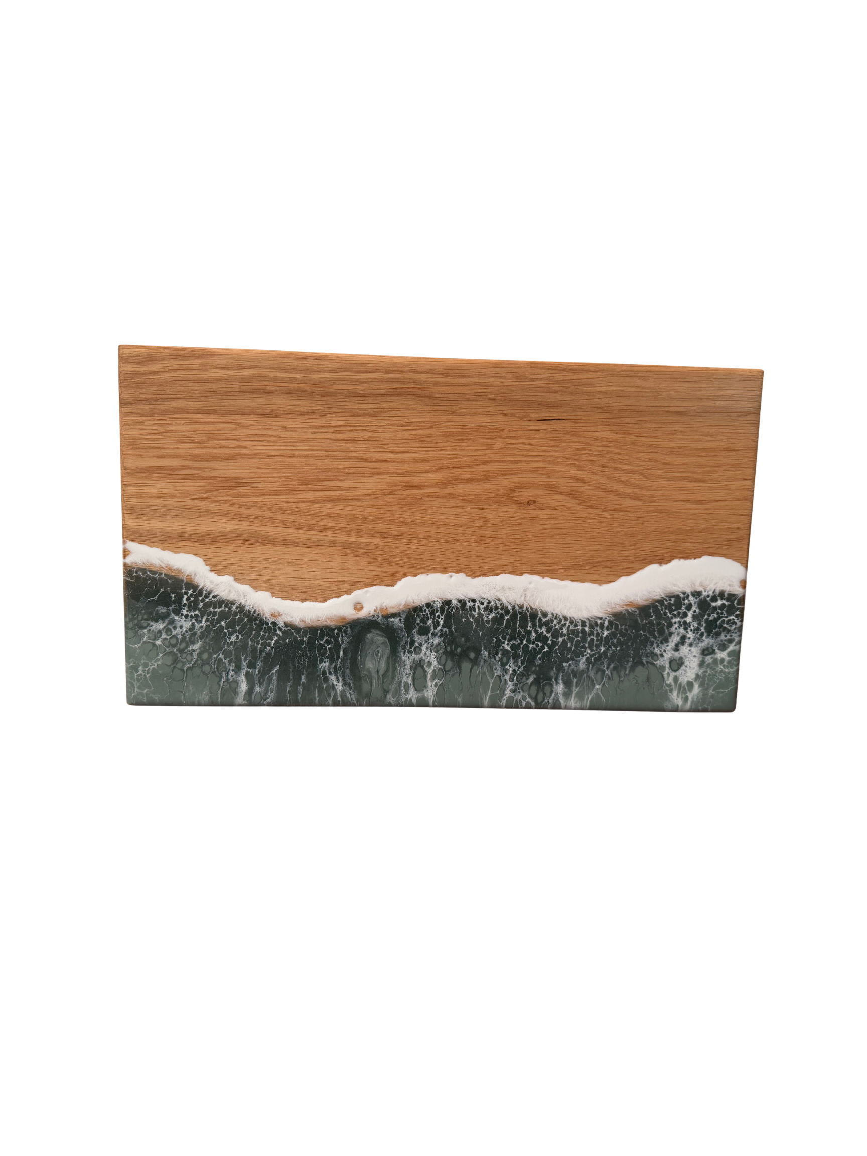 White Oak Rectangle Board (Epoxy along bottom quarter of board) - Salty Sage Coastal
