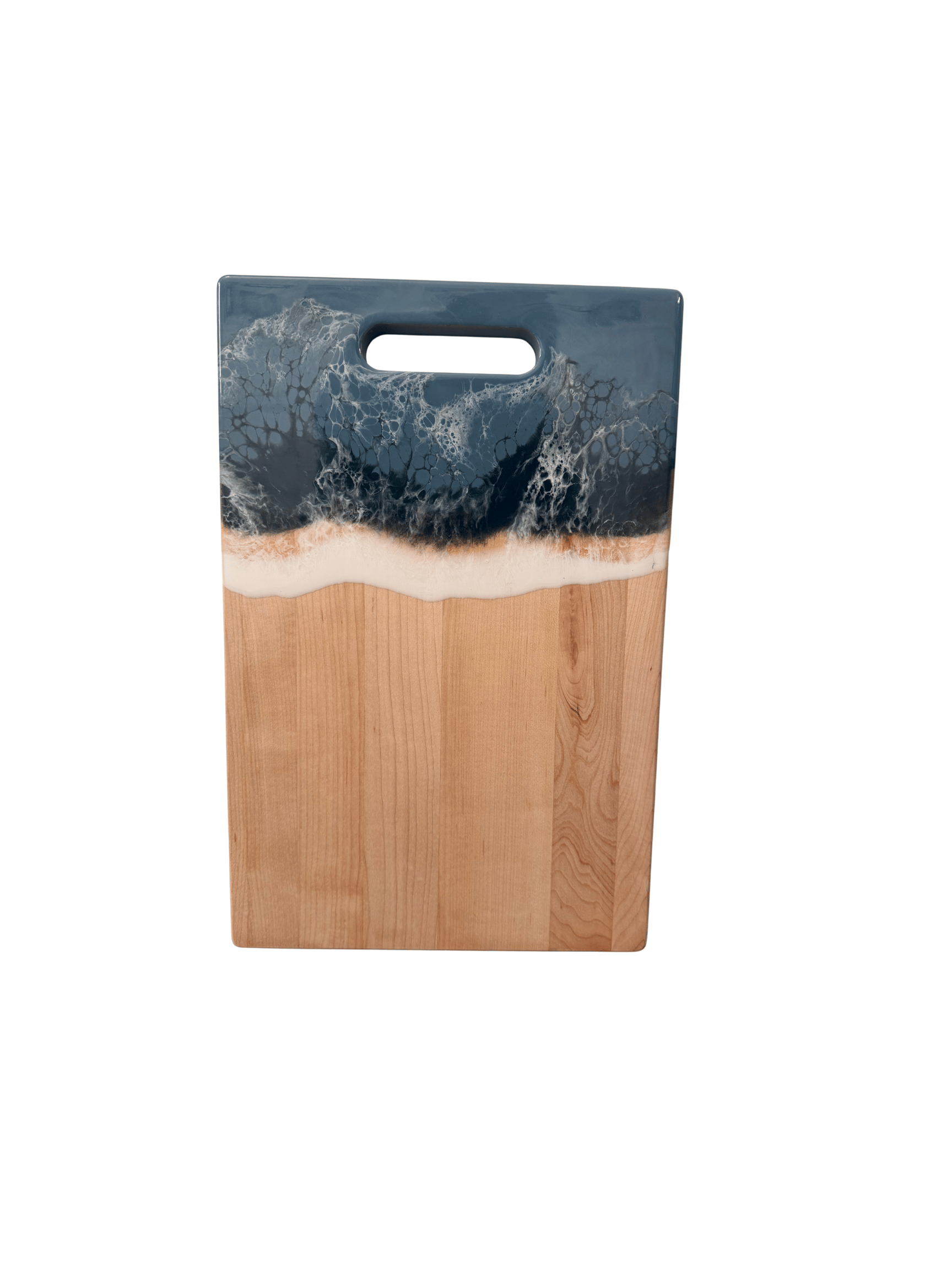 Large Rectangle Board with Cutout Handle (Maple) - Foggy Coast Collection (Blue-Gray)