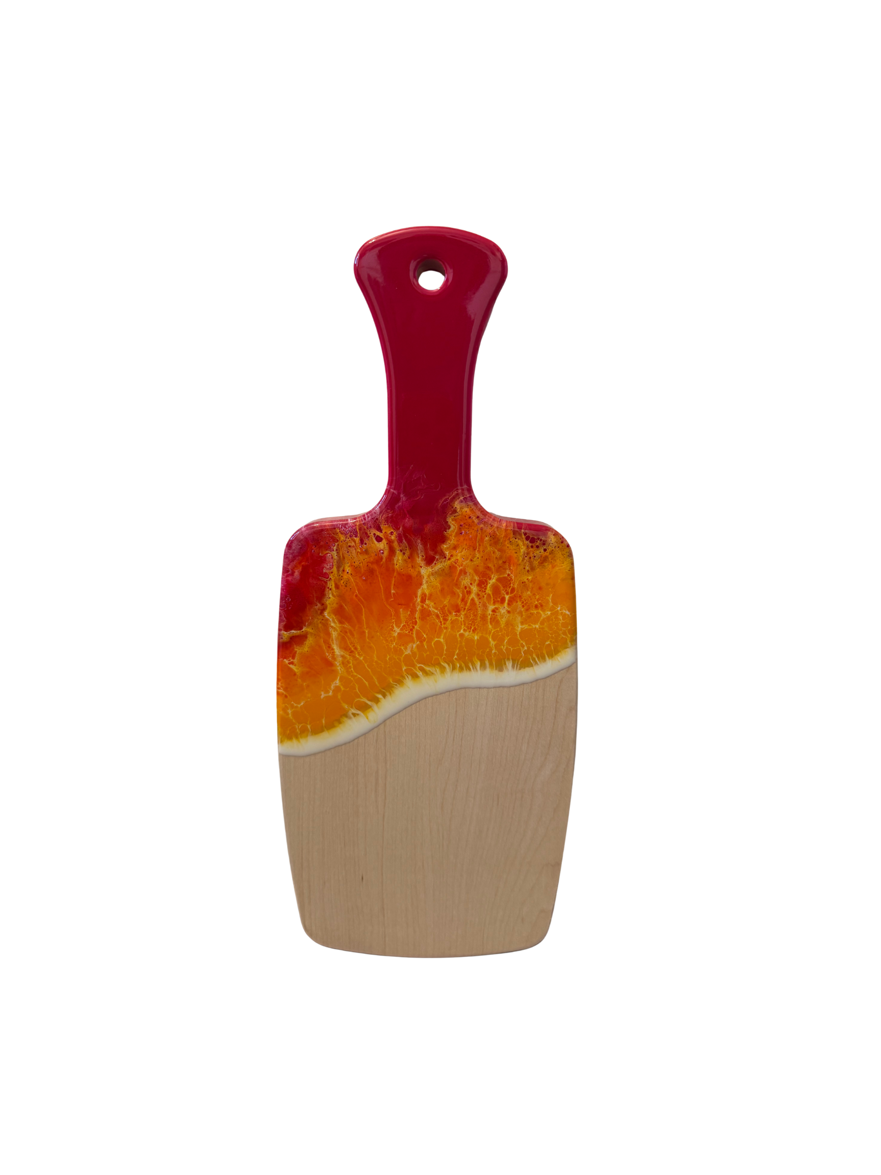Small Serving Board with Handle (Maple) - Sunset Flame