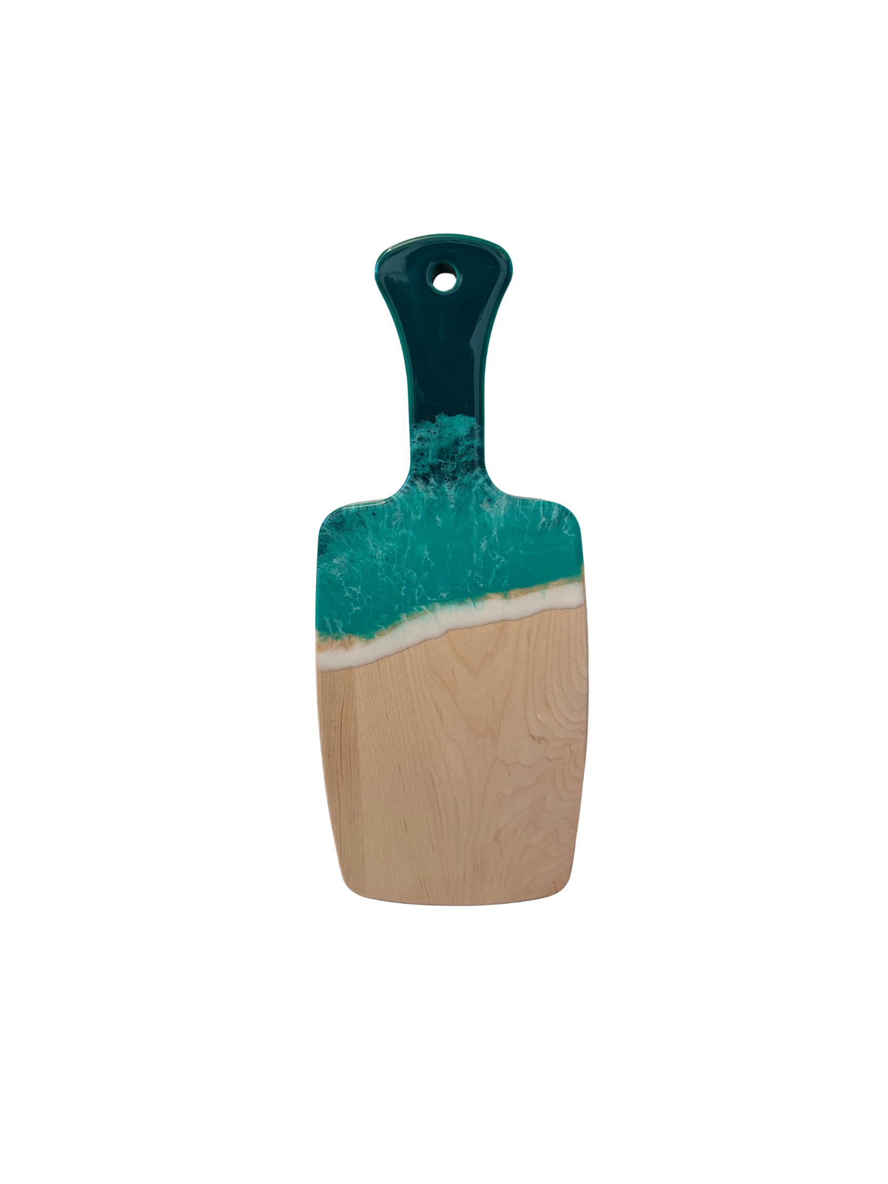 Small Serving Board with Handle (Maple) - Turquoise Tide