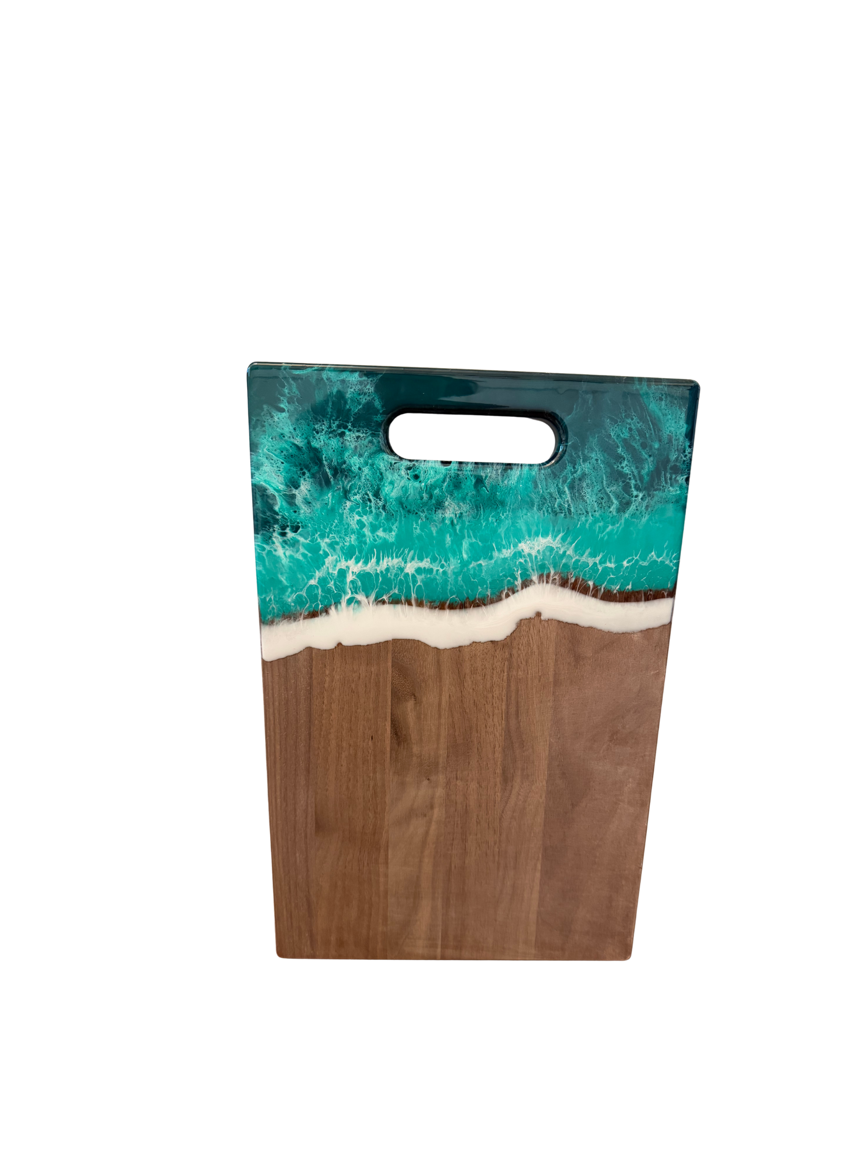 Large Rectangle Board with Cutout Handle (Walnut) - Turquoise Tide