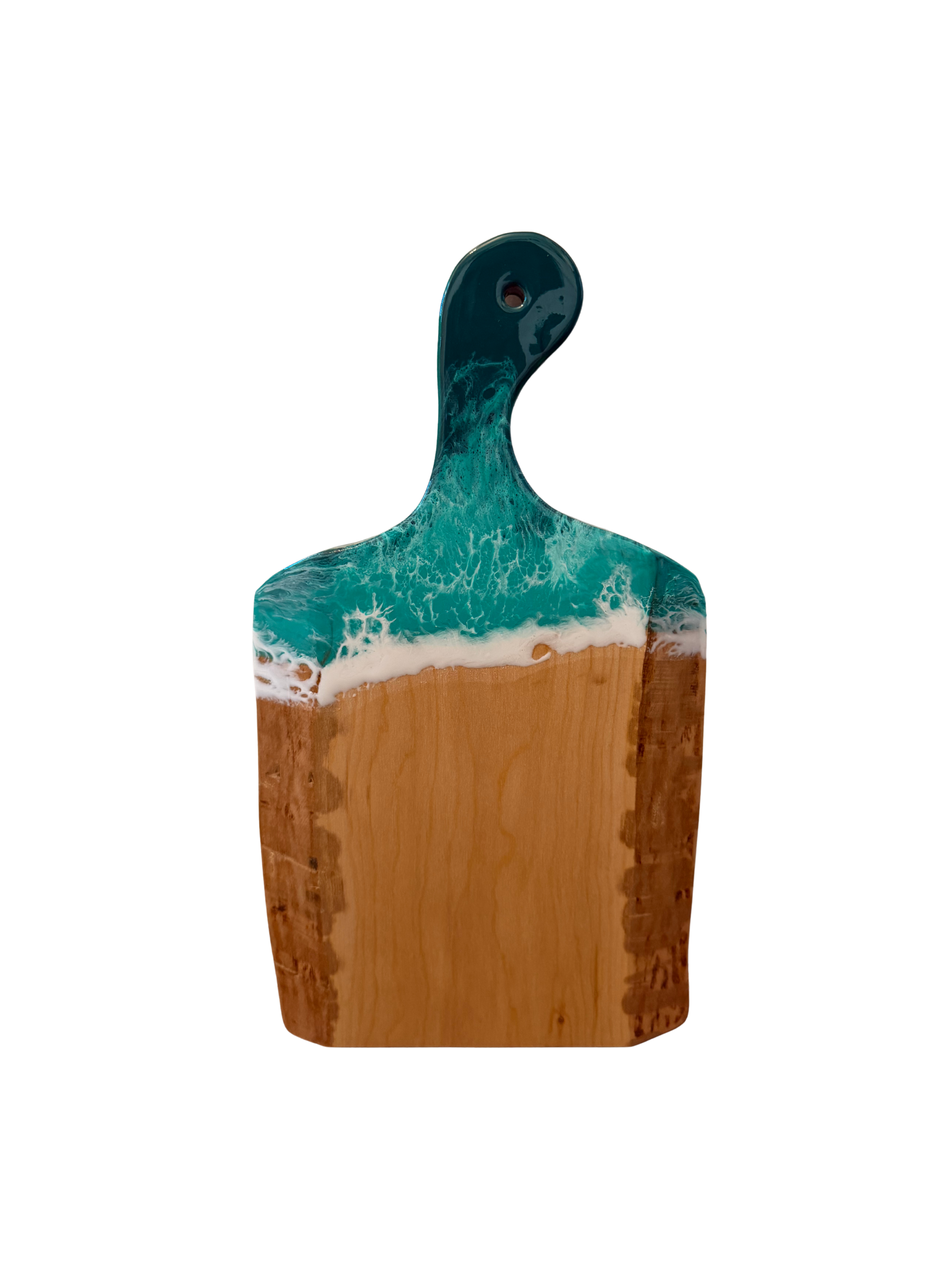 Live Edge Artisan Wood Serving Board (Cherry) -Turquoise Tide