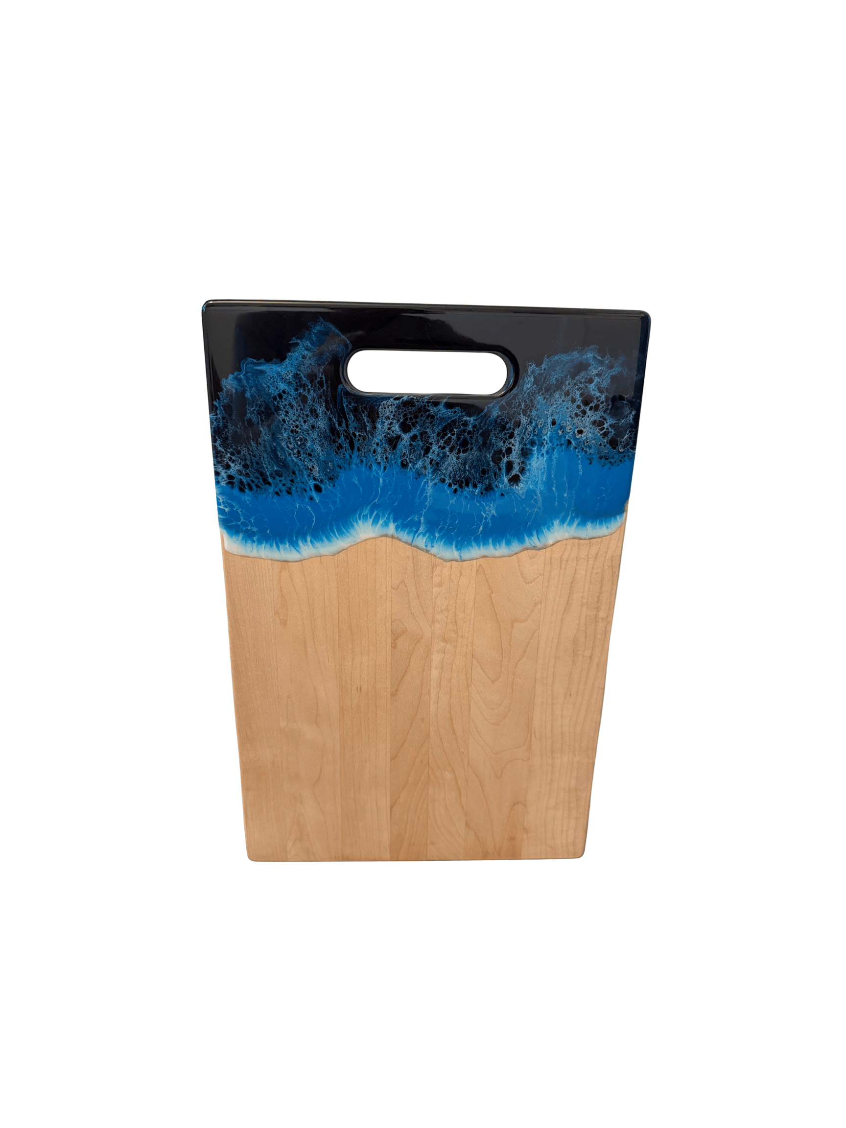 Large Rectangle Board with Cutout Handle (Maple) - Deep Blue Wave (3 Options)