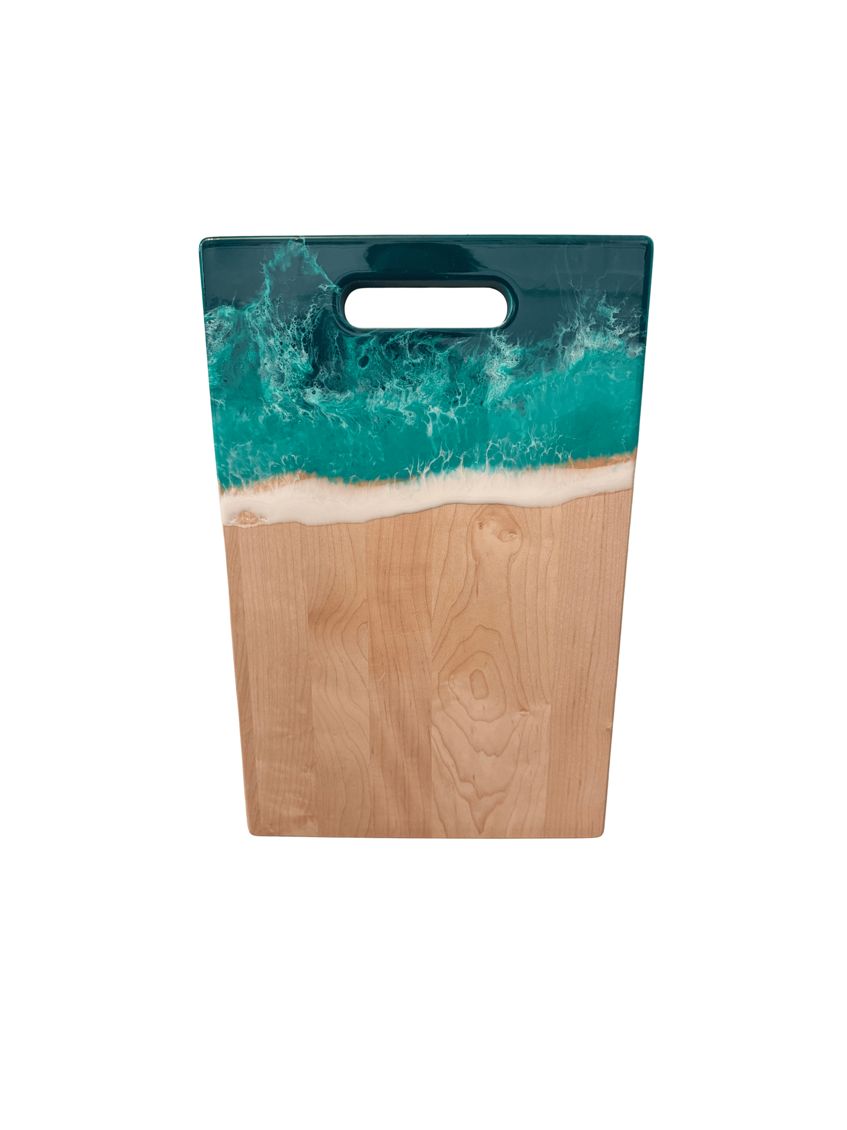 Large Rectangle Board with Cutout Handle (Maple) - Turquoise Tide